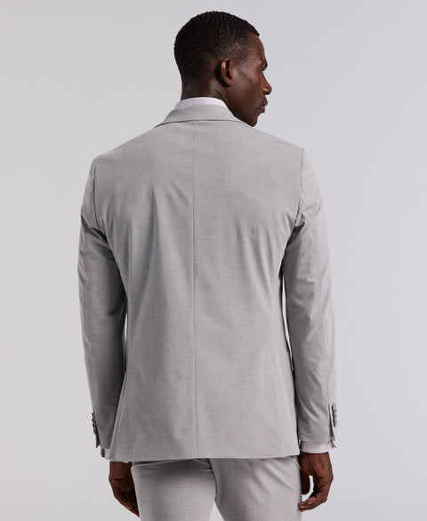 Slim Fit Mini Grid Pattern Suit Jacket