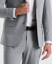 Slim Fit Mini Grid Pattern Suit Jacket (Grey) 