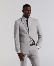 Slim Fit Mini Grid Pattern Suit Jacket