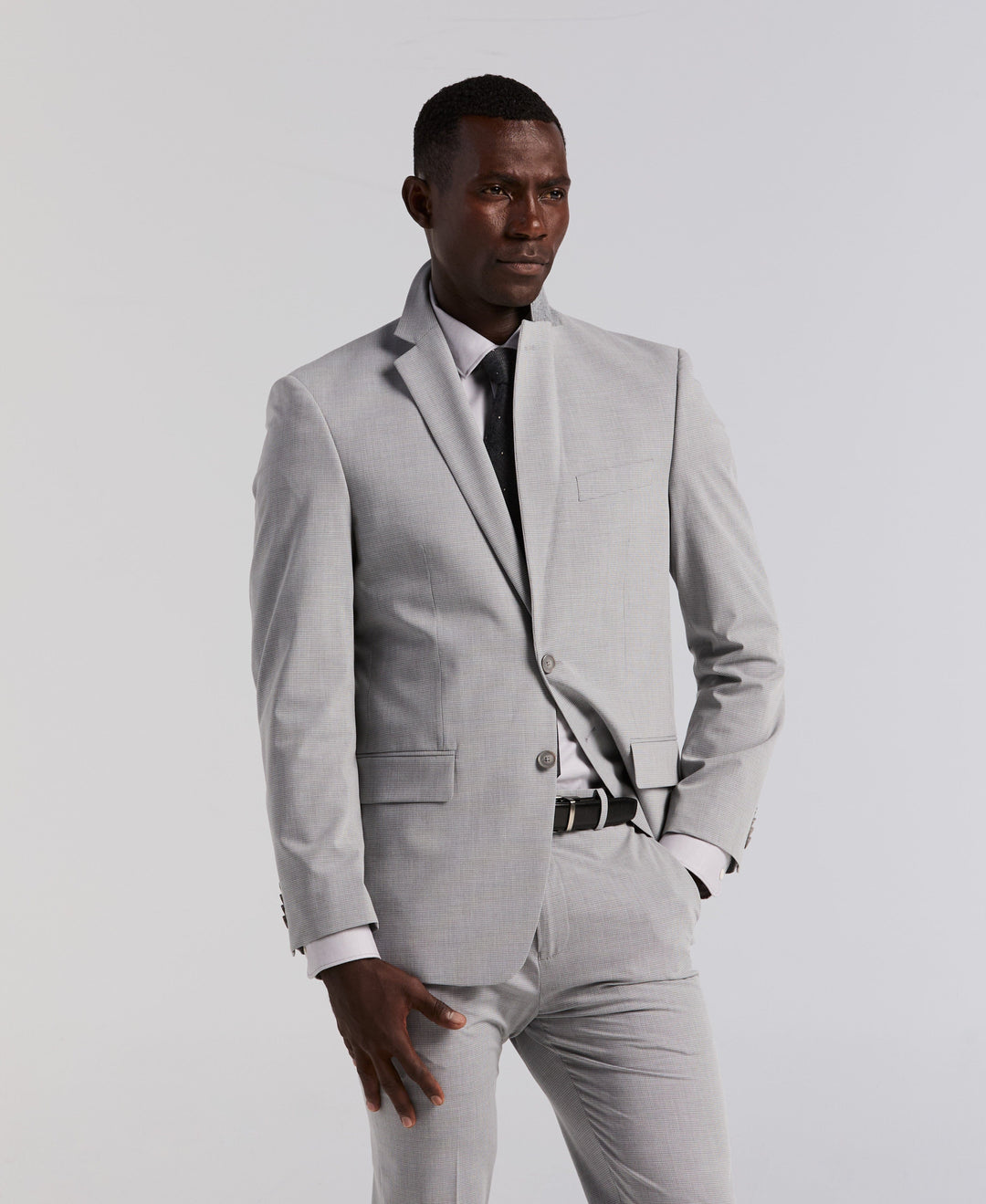 Slim Fit Mini Grid Pattern Suit