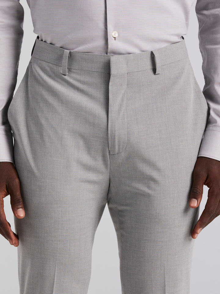 Slim Fit Mini Grid Pattern Suit Pant (Grey) 