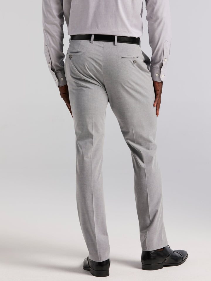 Slim Fit Mini Grid Pattern Suit Pant (Grey) 