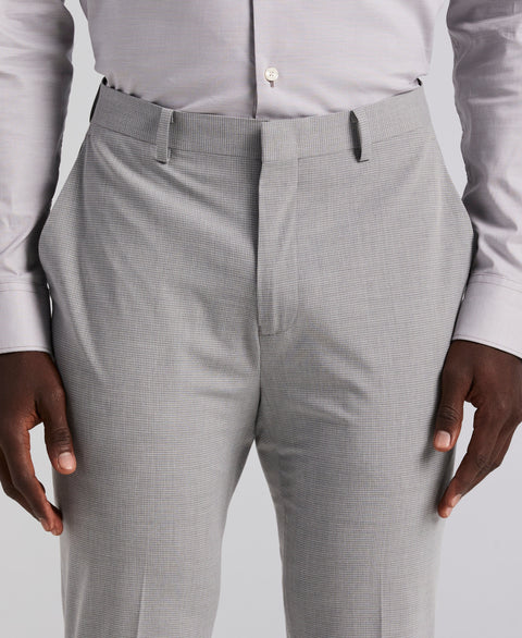 Slim Fit Mini Grid Pattern Suit Pant (Grey) 