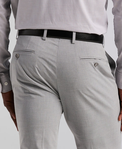 Slim Fit Mini Grid Pattern Suit Pant (Grey) 