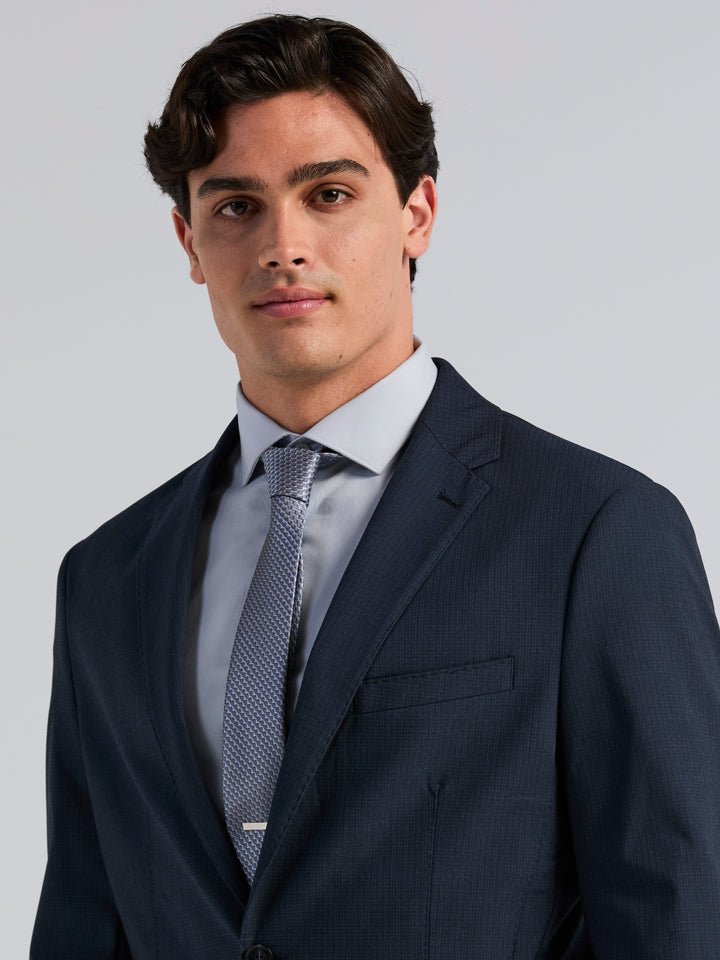 Slim Fit Mini Plaid Suit Jacket