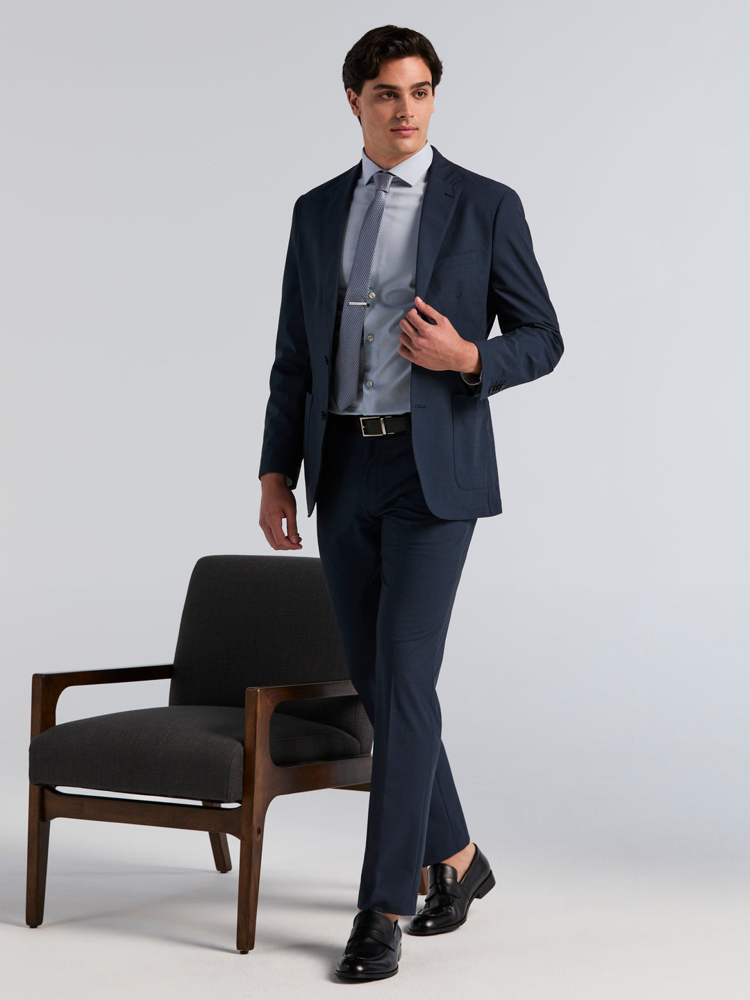 Slim Fit Mini Plaid Suit Jacket