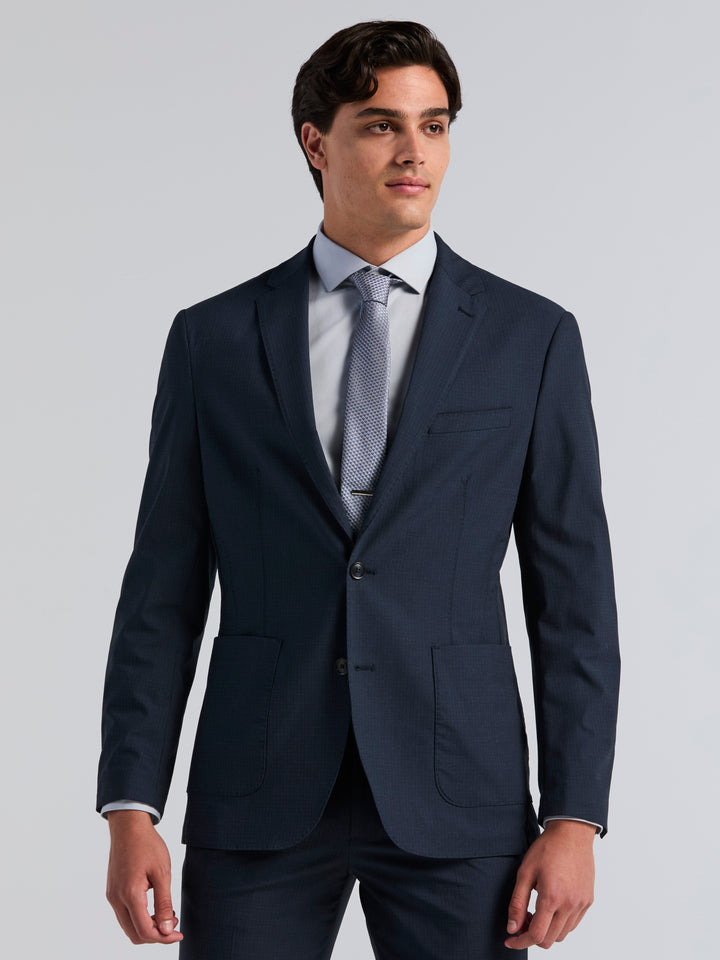 Slim Fit Mini Plaid Suit Jacket