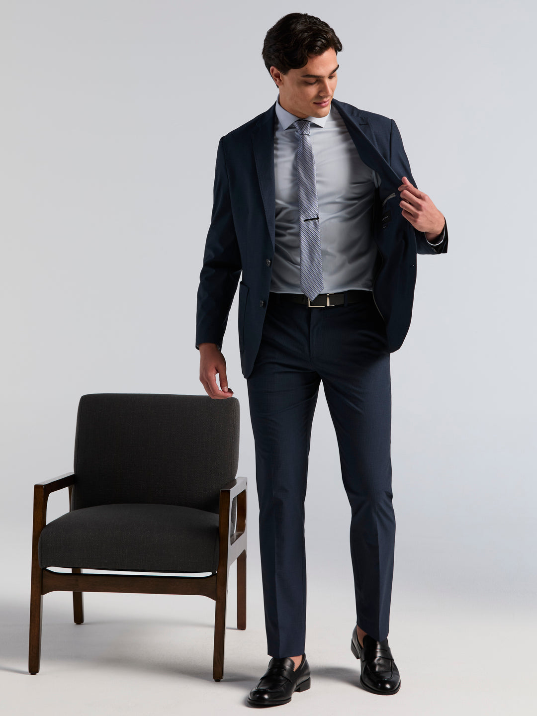 Slim Fit Mini Plaid Suit Pants