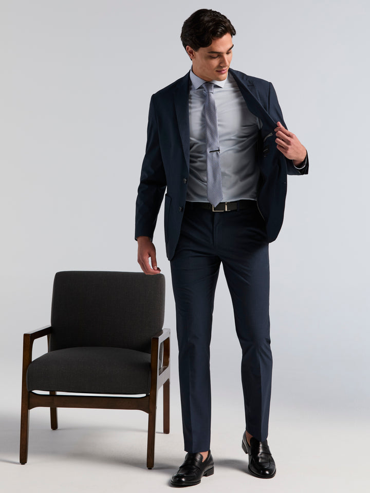 Slim Fit Mini Plaid Suit Pants