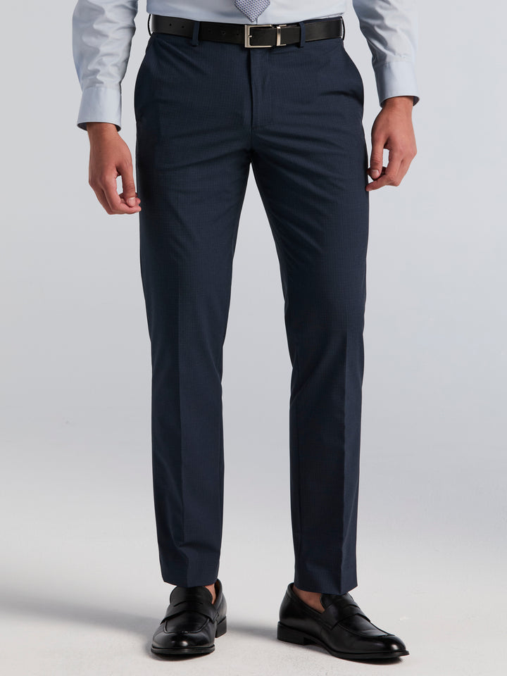 Slim Fit Mini Plaid Suit Pants