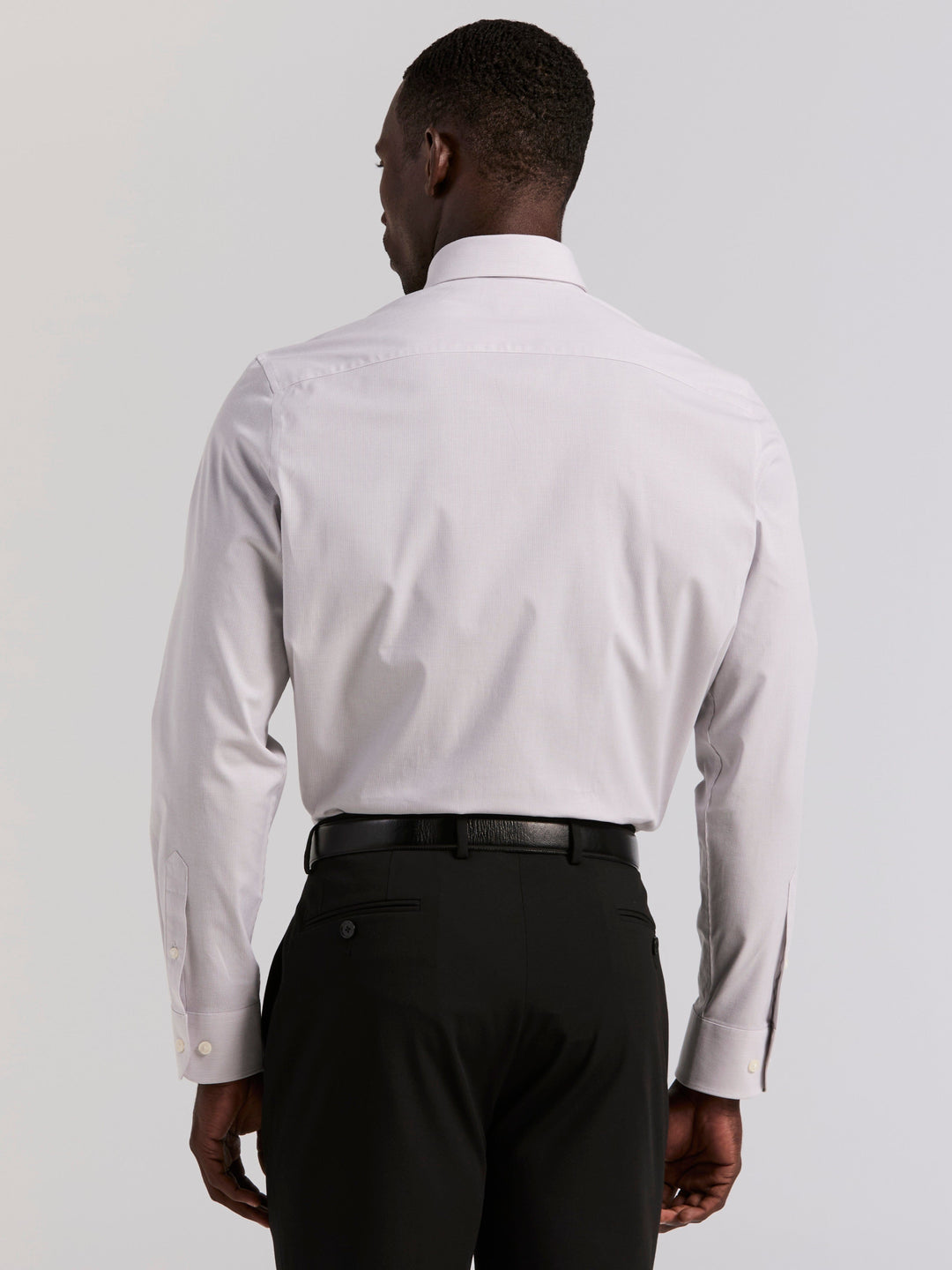 Slim Fit Mini Stripe Dress Shirt (Aluminum) 