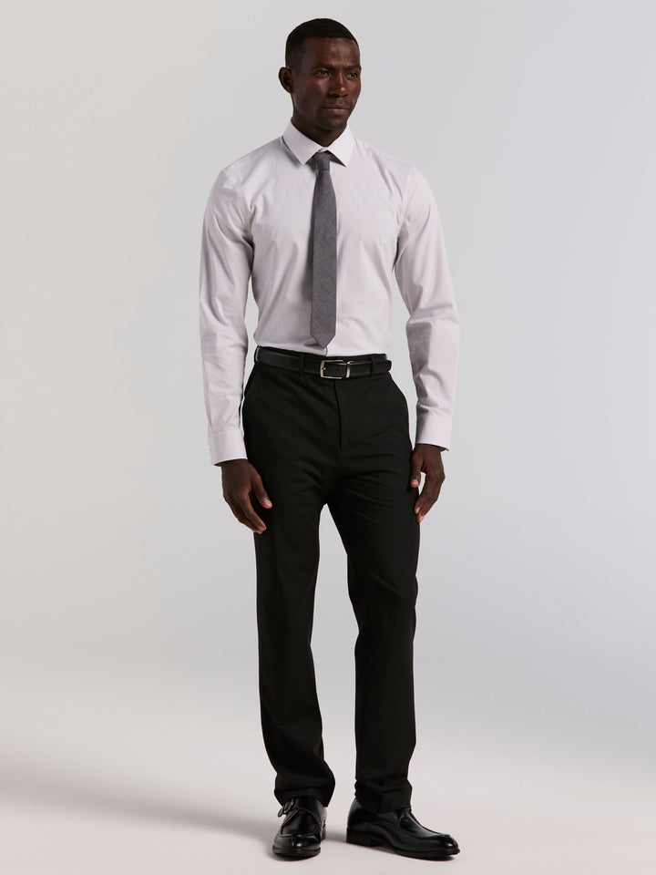 Slim Fit Mini Stripe Dress Shirt (Aluminum) 