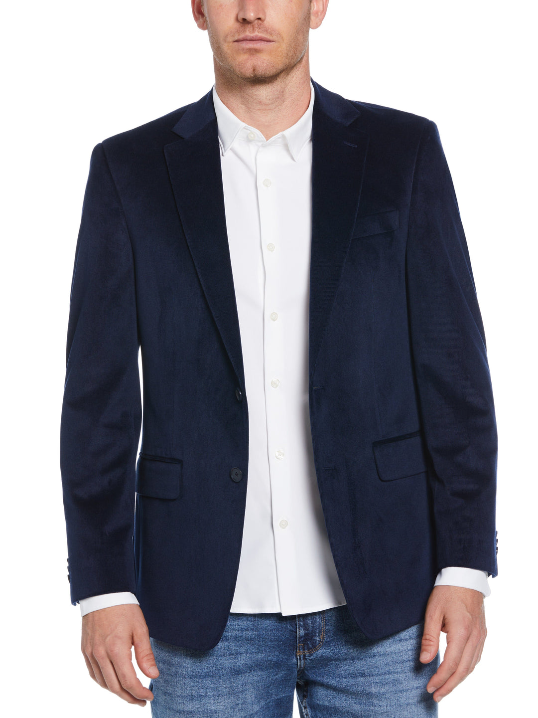 Slim Fit Notch Lapel Corduroy Sport Coat (French Blue) 