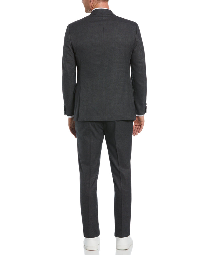 Slim Fit Notch Lapel Houndstooth Suit Jacket (Dark Charcoal) 