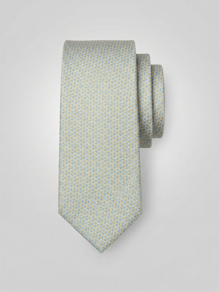 Slim Fit Patterned Necktie (Yellow) 