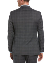 Slim Fit Peak Lapel Deco Plaid Suit Jacket (Grey/Brown) 