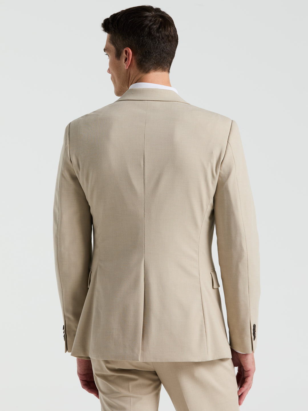 Perry Ellis Men's Slim Fit Peak Lapel Louis Suit Jacket in Island Fossil/Beige, Size 48 | Regular, Polyester/Elastane/Viscose Perry Ellis Men's Slim Fit Peak Lapel Louis Suit Jacket in Island Fossil/Beige, Size 48 | Regular, Polyester/Elastane/Viscose