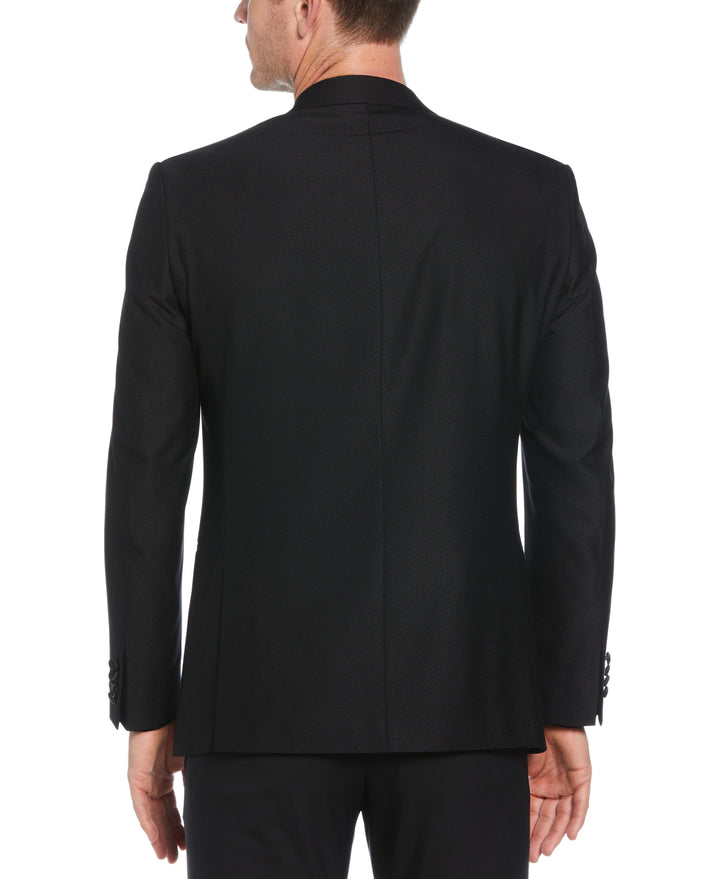 Slim Fit Peak Lapel Sport Coat with Satin (Black) 