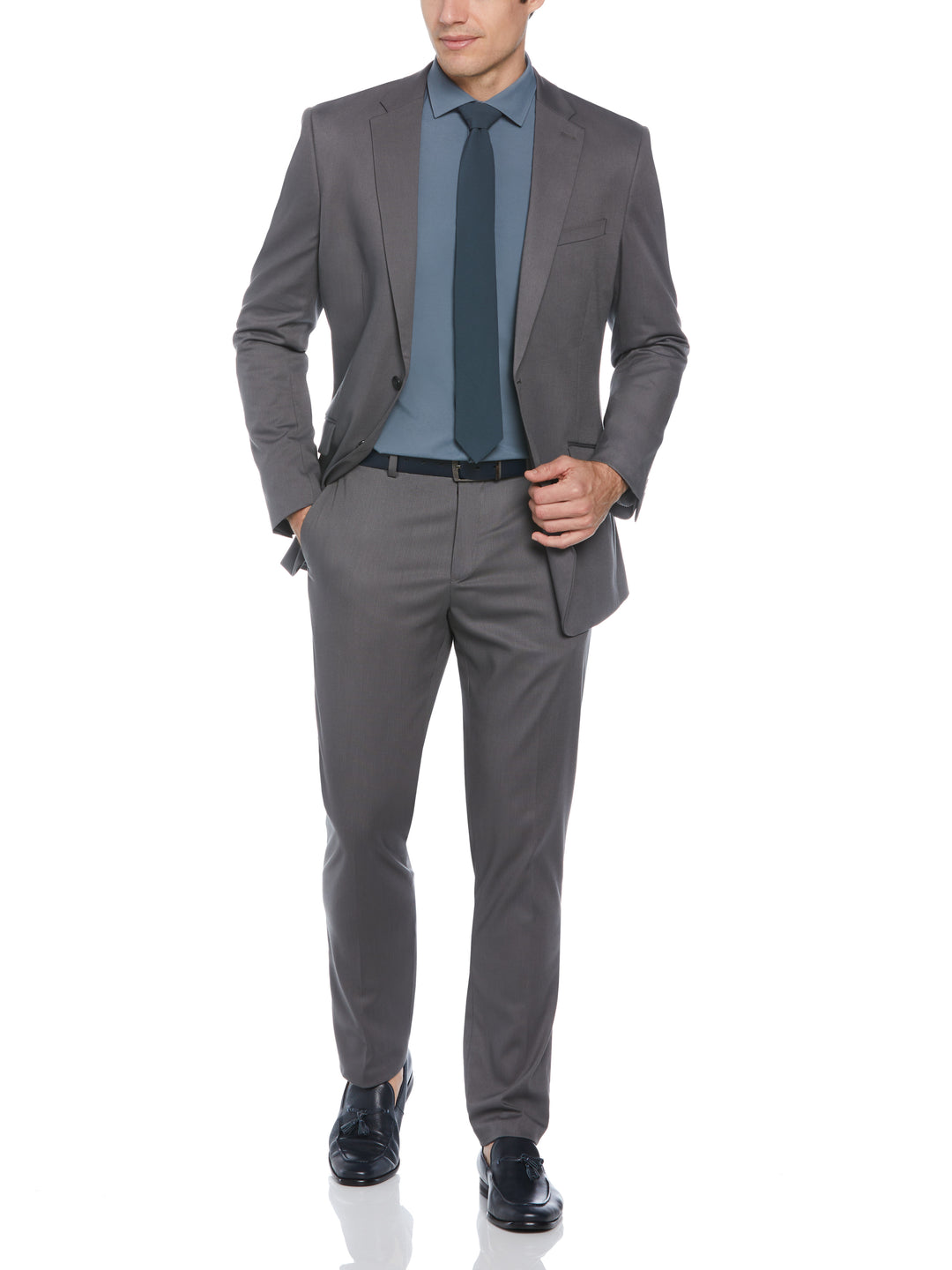 Slim Fit Water Resistant Tech Suit Jacket (Smoked Pearl) 