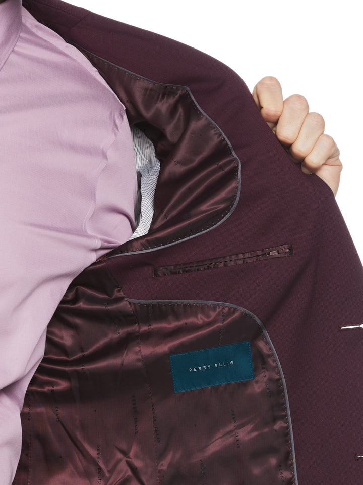 Slim Fit Water Resistant Tech Suit Jacket (Winetasting) 