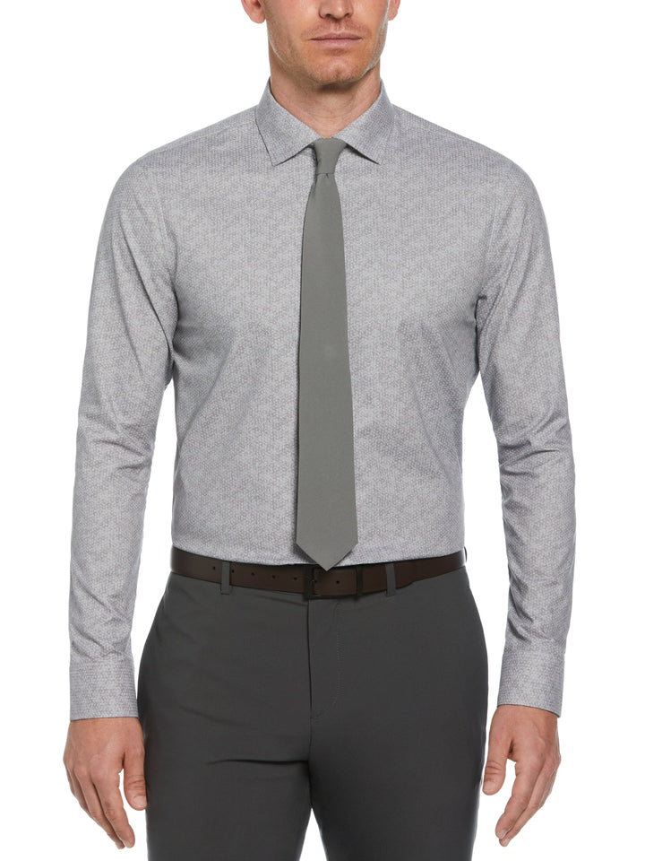 Pindot on Floral Shirt (Light Grey) 