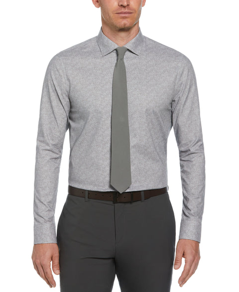 Pindot on Floral Pattern Shirt (Light Grey) 