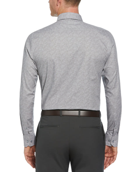Pindot on Floral Pattern Shirt (Light Grey) 