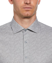 Pindot on Floral Pattern Shirt (Light Grey) 