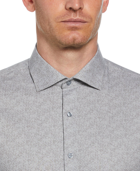 Pindot on Floral Pattern Shirt (Light Grey) 