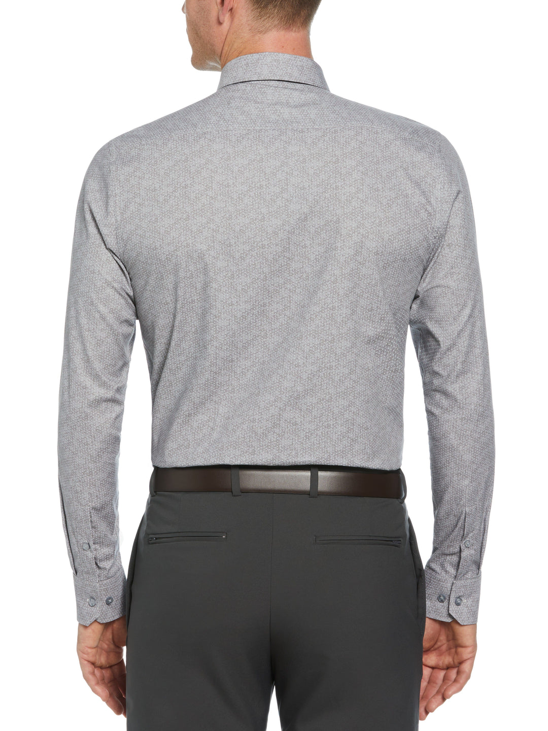 Pindot on Floral Shirt (Light Grey) 