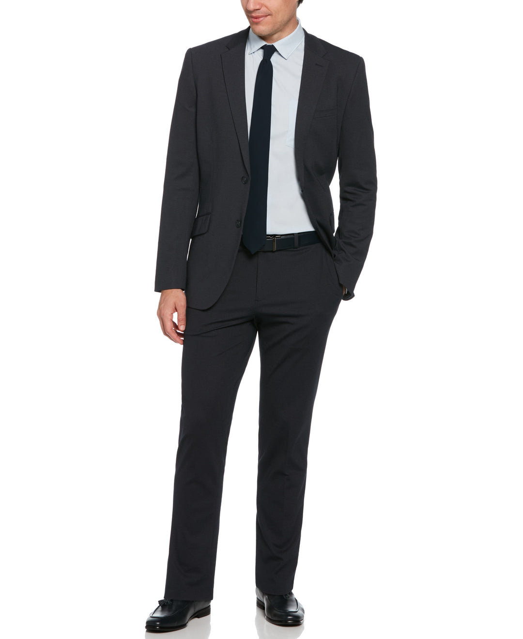 Slim Fit Stretch Knit Suit Jacket (Dark Sapphire) 