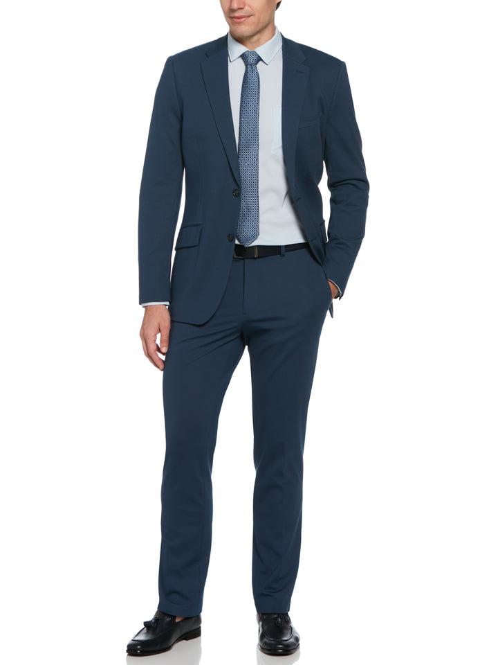 Slim Fit Stretch Knit Suit Jacket (Azure) 