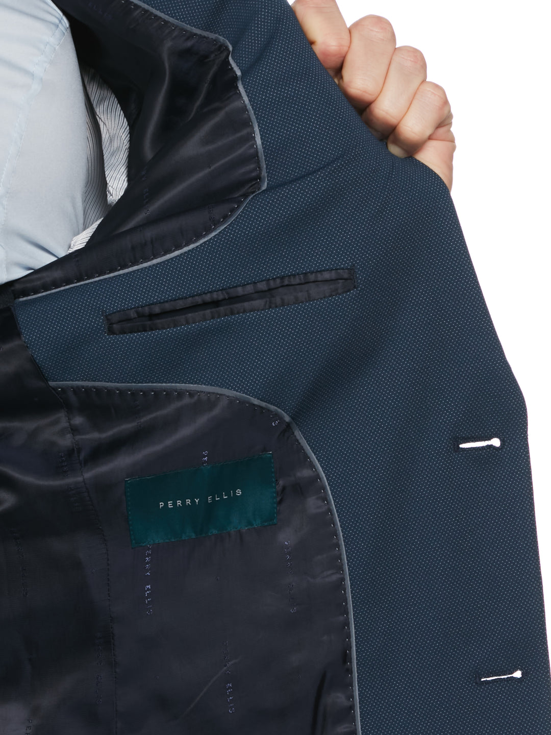 Slim Fit Stretch Knit Suit Jacket (Azure) 