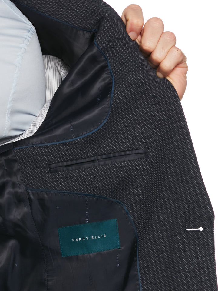 Slim Fit Stretch Knit Suit Jacket (Dark Sapphire) 