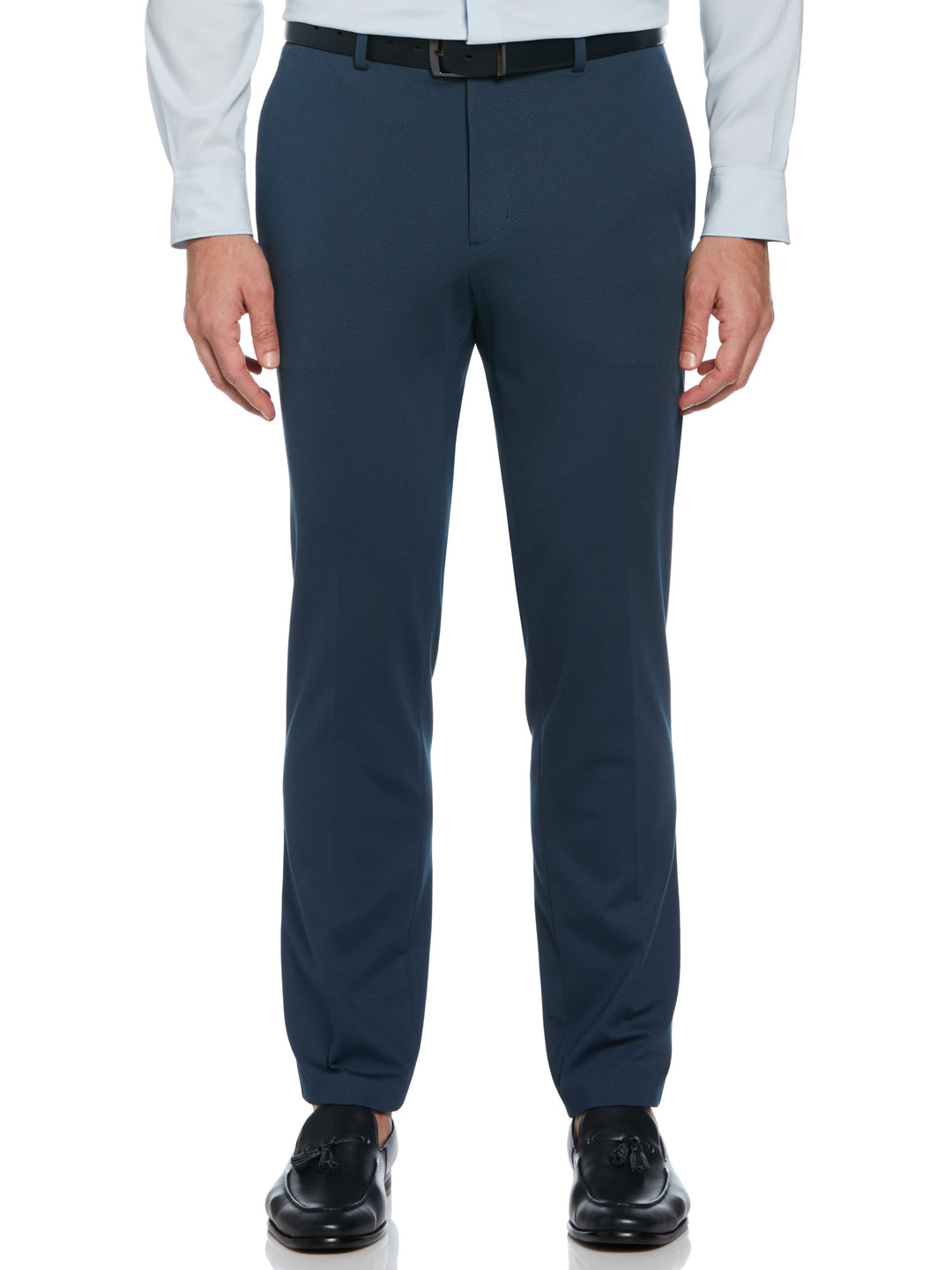 Slim Fit Flat Front Stretch Knit Suit Pant (Azure)