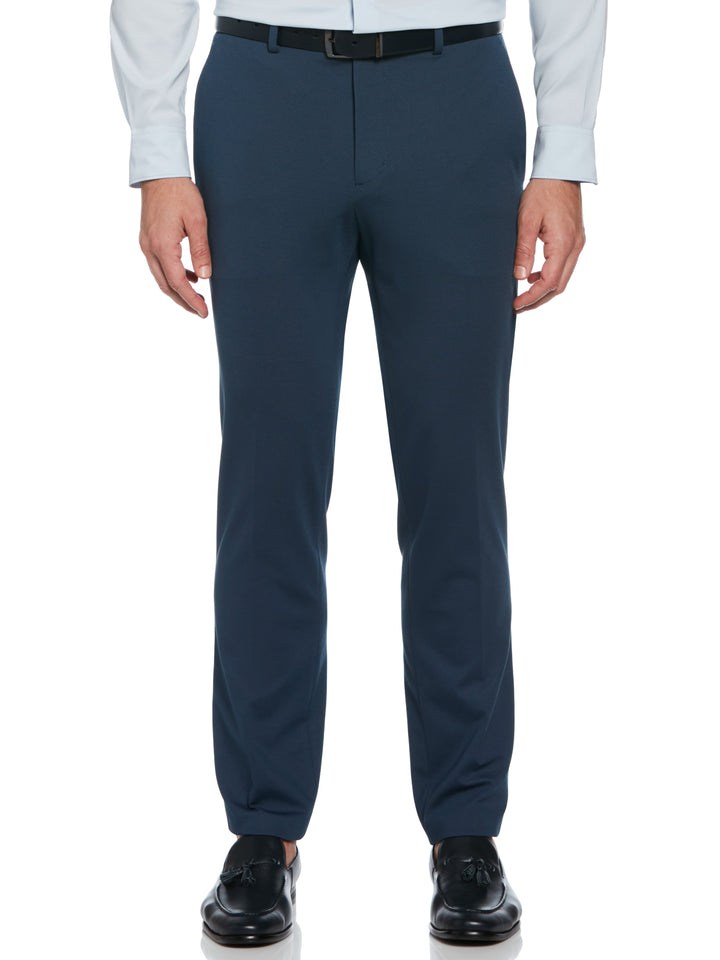 Slim Fit Flat Front Stretch Knit Suit Pant (Azure)