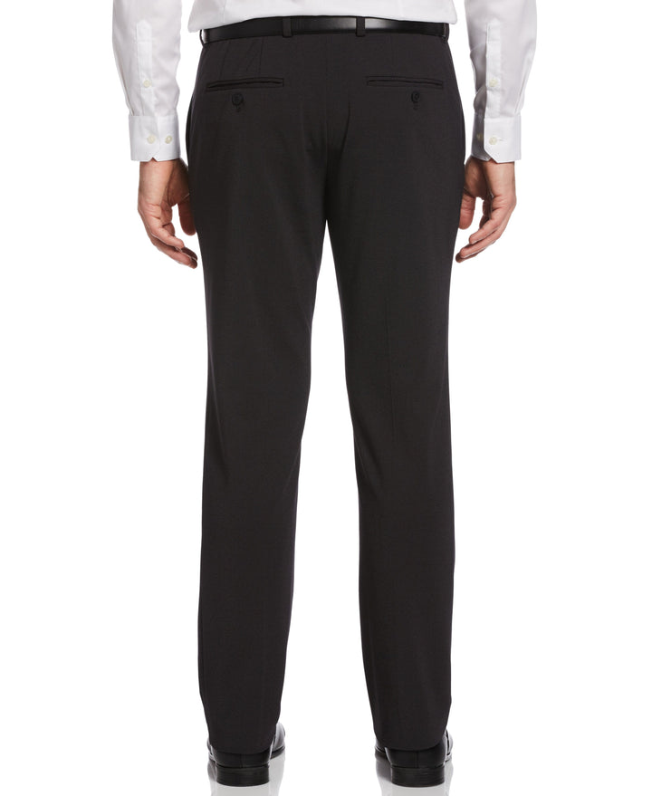 Slim Fit Flat Front Stretch Knit Suit Pant (Black)