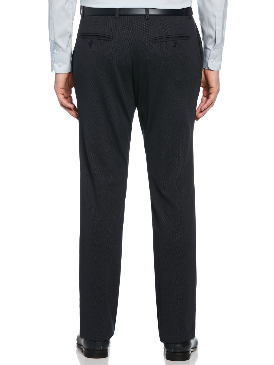 Slim Fit Flat Front Stretch Knit Suit Pant (Dark Sapphire) 