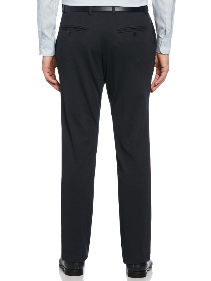 Slim Fit Flat Front Stretch Knit Suit Pant (Dark Sapphire) 