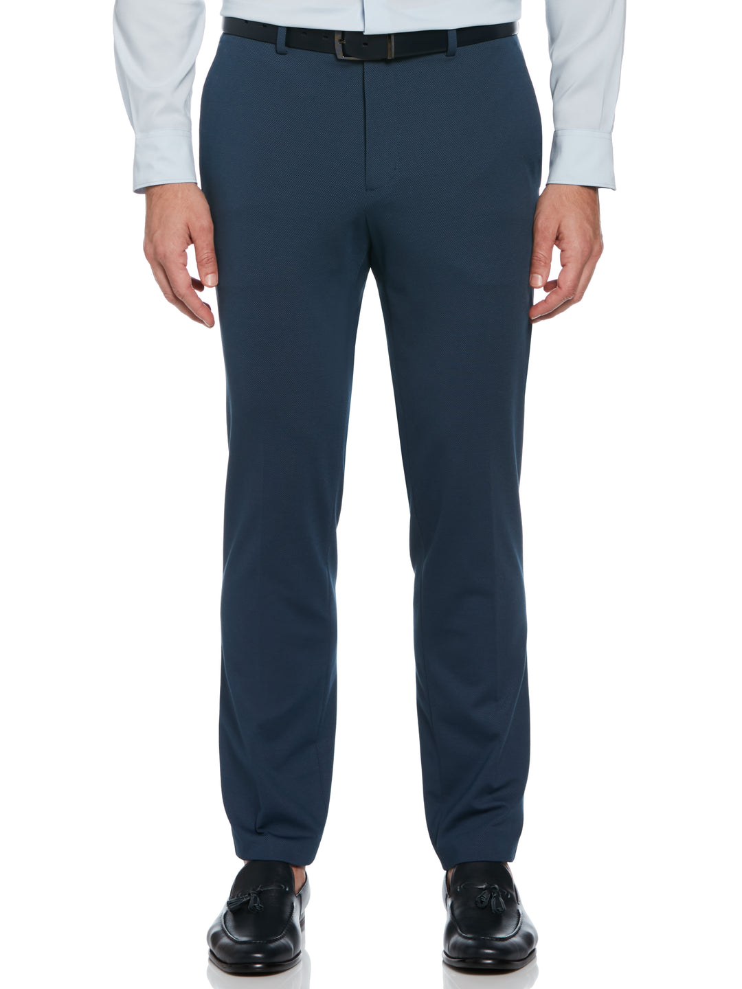 Slim Fit Flat Front Stretch Knit Suit Pant (Azure) 