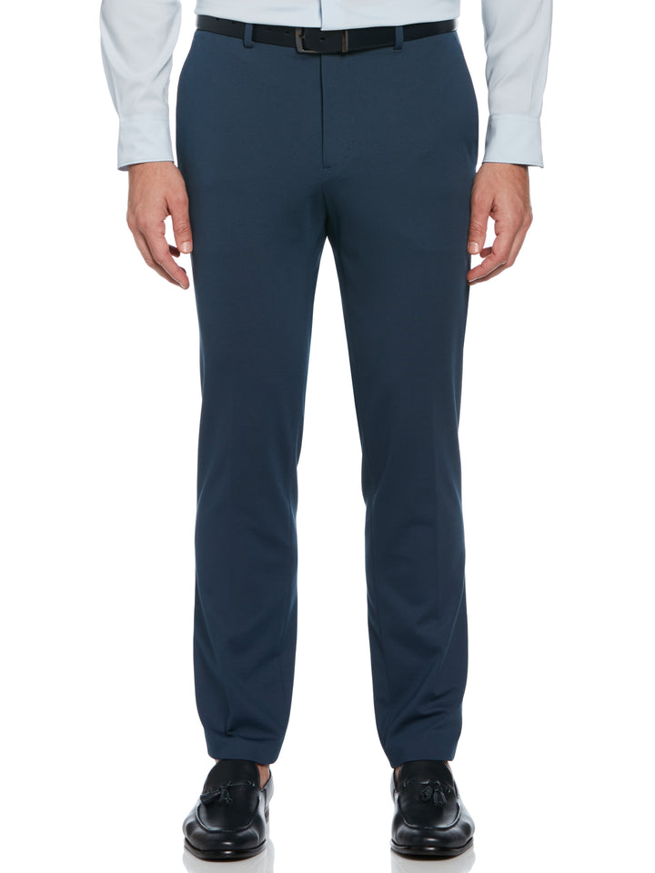 Slim Fit Flat Front Stretch Knit Suit Pant (Azure) 