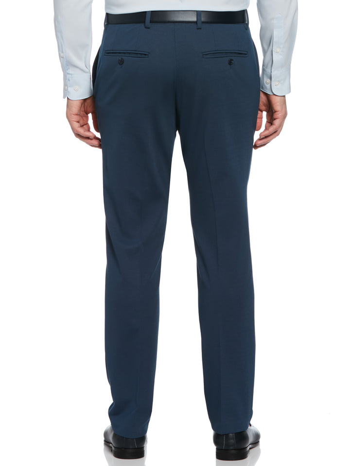 Slim Fit Flat Front Stretch Knit Suit Pant (Azure) 