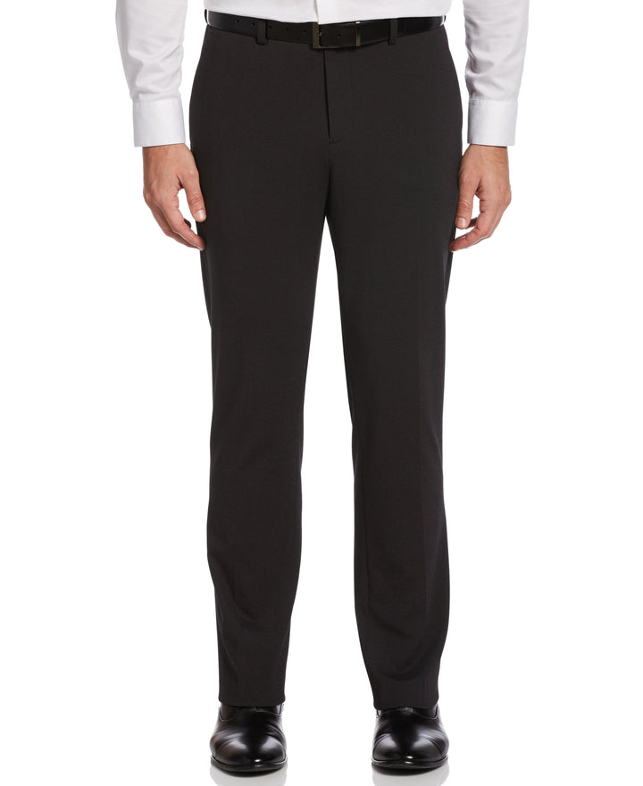 Slim Fit Flat Front Stretch Knit Suit Pant (Black)