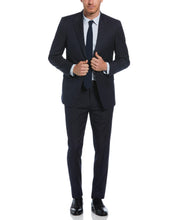 Pinstripe Peak Lapel Suit Jacket  (Navy/Grey) 