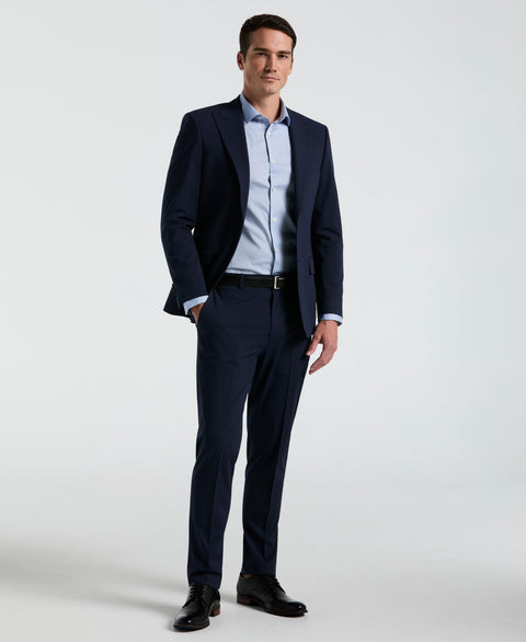 Slim Fit Pinstripe Suit Jacket (Blue) 