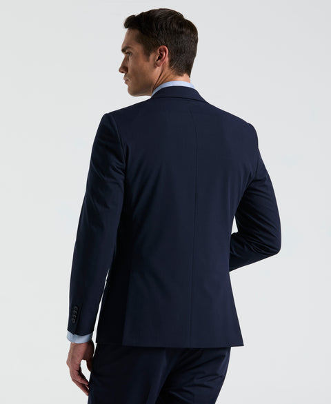 Slim Fit Pinstripe Suit Jacket (Blue) 