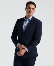 Slim Fit Pinstripe Suit Jacket (Blue) 
