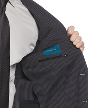 Slim Fit Pinstripe Suit Jacket (Dark Charcoal) 