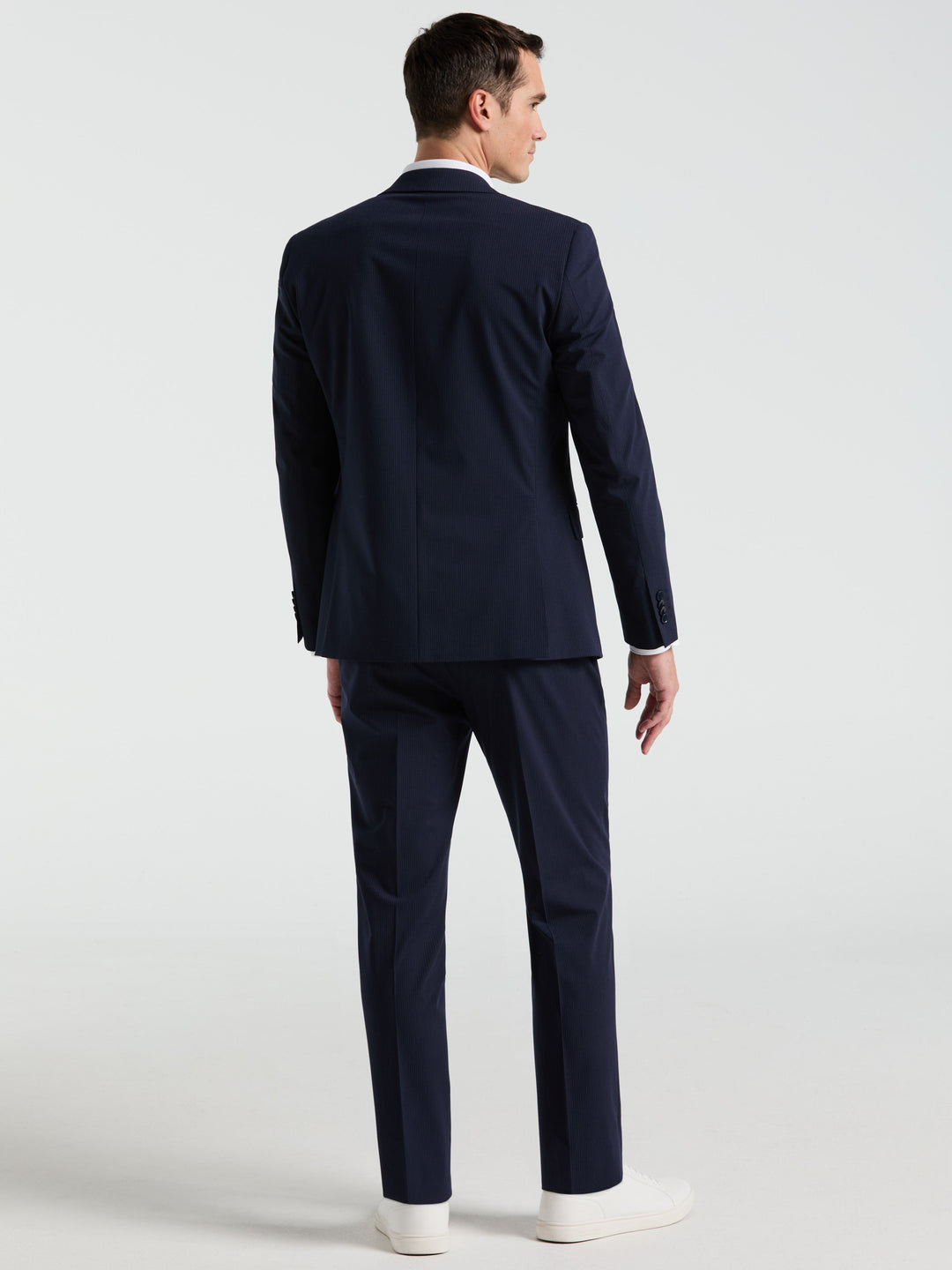 Slim Fit Pinstripe Suit Pant (Blue) 