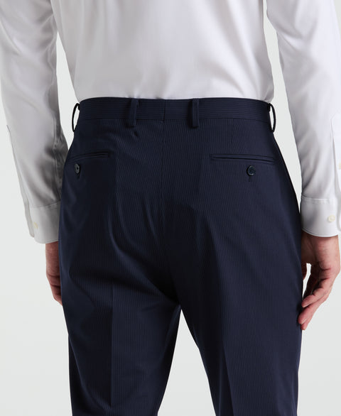 Slim Fit Pinstripe Suit Pant (Blue) 